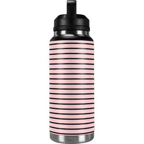 Pink and Black Stripes YETI Rambler 36oz Bottle Skin