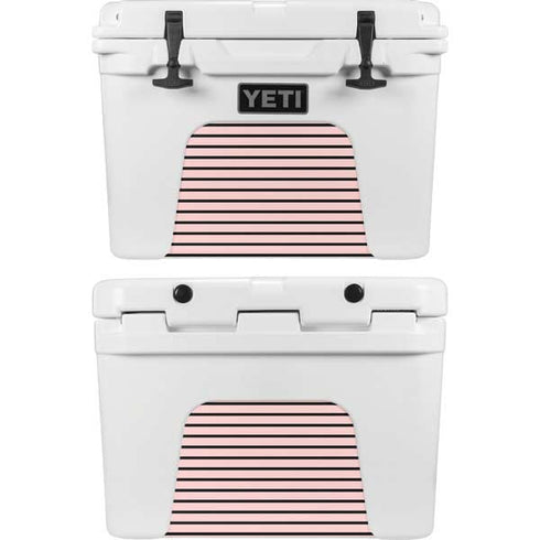 Pink and Black Stripes YETI Tundra 35 Hard Cooler Skin