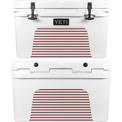 Pink and Black Stripes YETI Tundra 45 Hard Cooler Skin