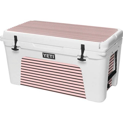 Pink and Black Stripes YETI Tundra 75 Hard Cooler Skin