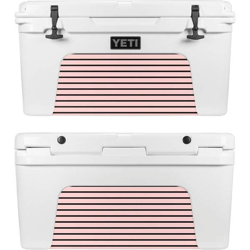 Pink and Black Stripes YETI Tundra 75 Hard Cooler Skin