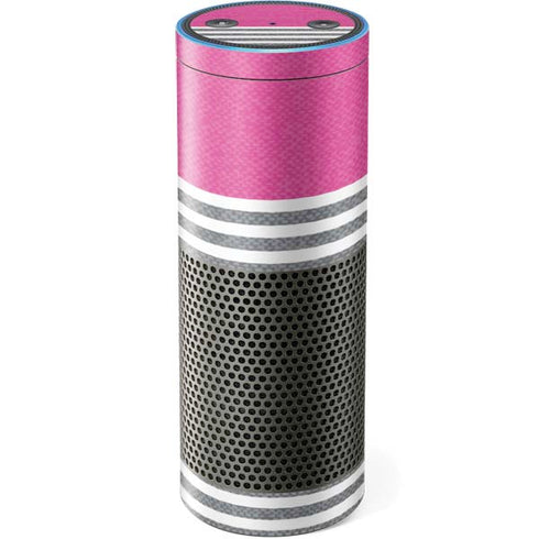Pink and Grey Stripes Amazon Echo Skin