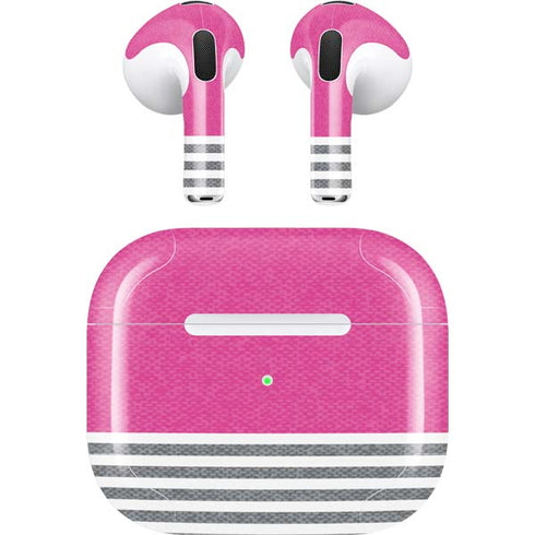Pink and Grey Stripes Apple AirPods (3rd Gen 2021) Skin