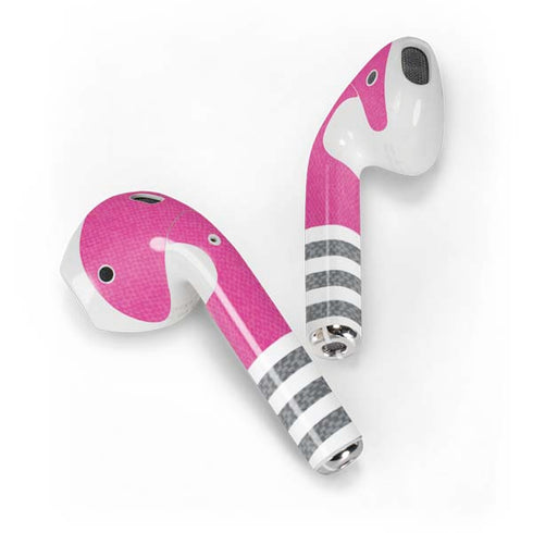 Pink and Grey Stripes Apple AirPods Skin