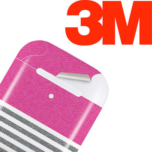 Pink and Grey Stripes Apple AirPods Skin