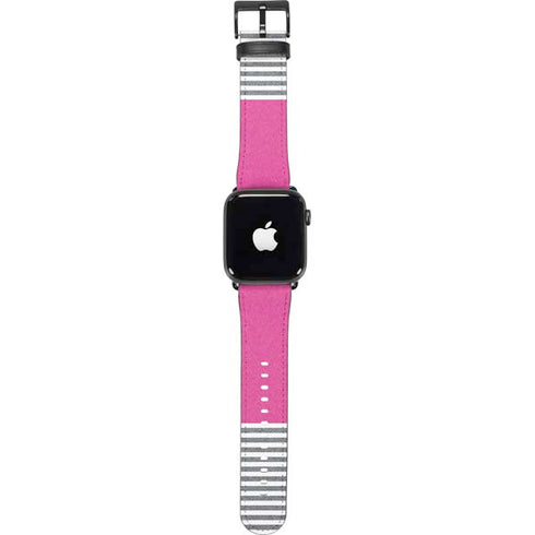 Pink and Grey Stripes Apple Watch Band 38-40mm