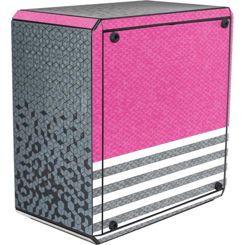 Pink and Grey Stripes Cooler Master MasterBox Q300L Mini Tower Skin