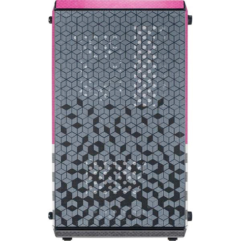 Pink and Grey Stripes Cooler Master MasterBox Q300L Mini Tower Skin