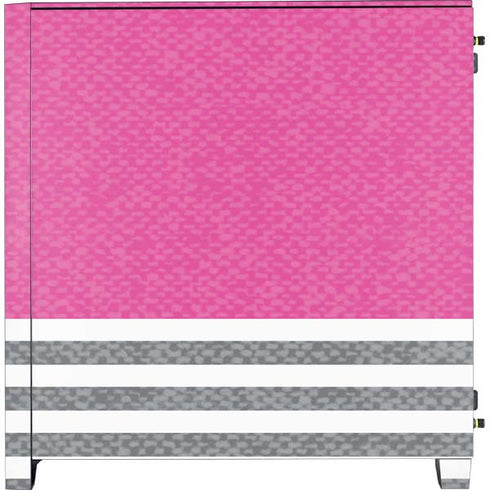 Pink and Grey Stripes Corsair 4000D Tempered Glass Mid-Tower ATX Case Skin