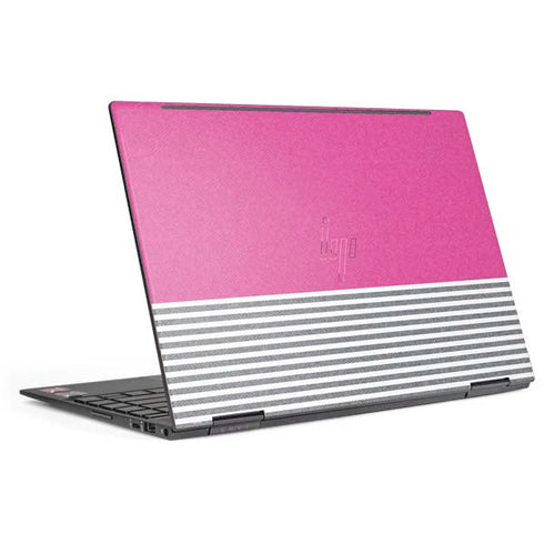 Pink and Grey Stripes HP Envy Skin
