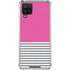 Pink and Grey Stripes Galaxy A12 Clear Case