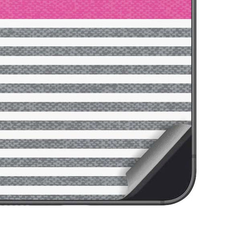 Pink and Grey Stripes Galaxy A14 5G Skin