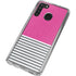 Pink and Grey Stripes Galaxy A21 Clear Case