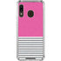 Pink and Grey Stripes Galaxy A30 Clear Case