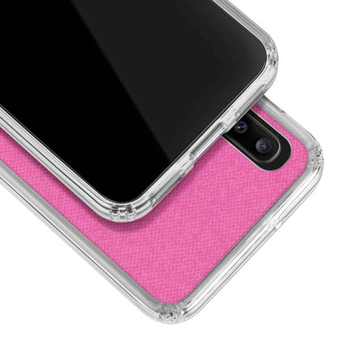 Pink and Grey Stripes Galaxy A30 Clear Case