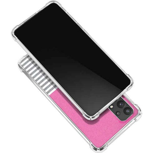 Pink and Grey Stripes Galaxy A32 5G Clear Case