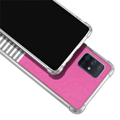 Pink and Grey Stripes Galaxy A51 5G Clear Case