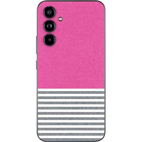 Pink and Grey Stripes Galaxy A54 5G Skin