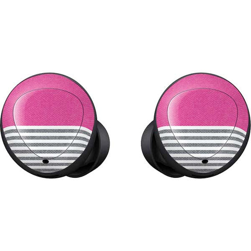 Pink and Grey Stripes Galaxy Buds Skin