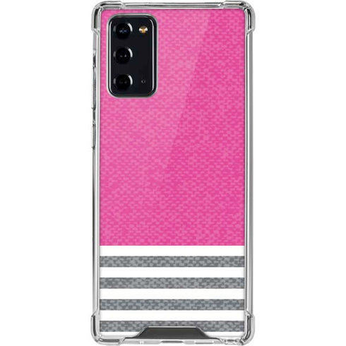Pink and Grey Stripes Galaxy Note20 5G Clear Case