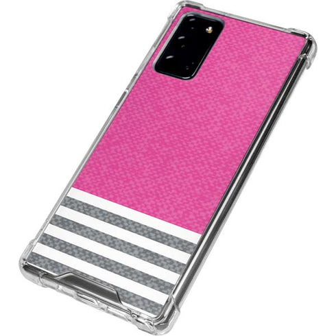 Pink and Grey Stripes Galaxy Note20 5G Clear Case