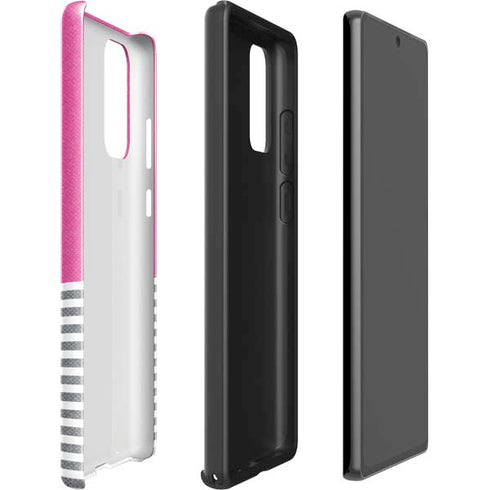 Pink and Grey Stripes Galaxy Note20 5G Pro Case