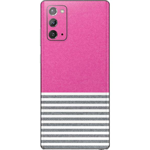 Pink and Grey Stripes Galaxy Note20 5G Skin