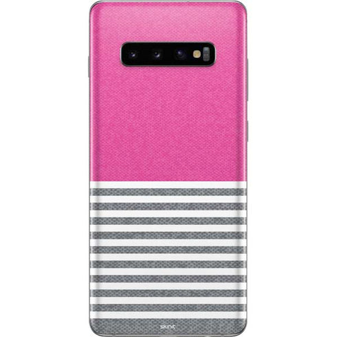 Pink and Grey Stripes Galaxy S10 Plus Skin