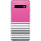 Pink and Grey Stripes Galaxy S10 Plus Skin