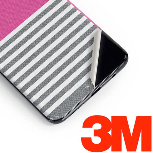 Pink and Grey Stripes Galaxy S10 Plus Skin
