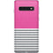 Pink and Grey Stripes Galaxy S10 Skin