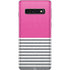 Pink and Grey Stripes Galaxy S10 Skin