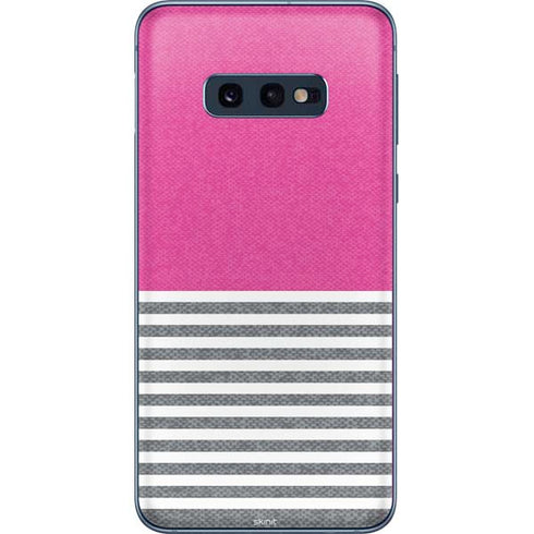 Pink and Grey Stripes Galaxy S10e Skin