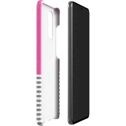 Pink and Grey Stripes Galaxy S20 Lite Case