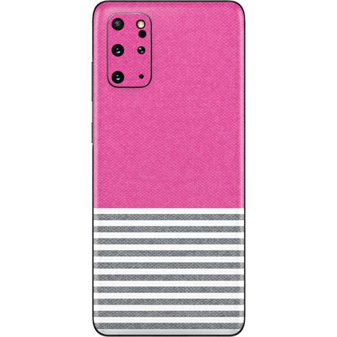 Pink and Grey Stripes Galaxy S20 Plus Skin