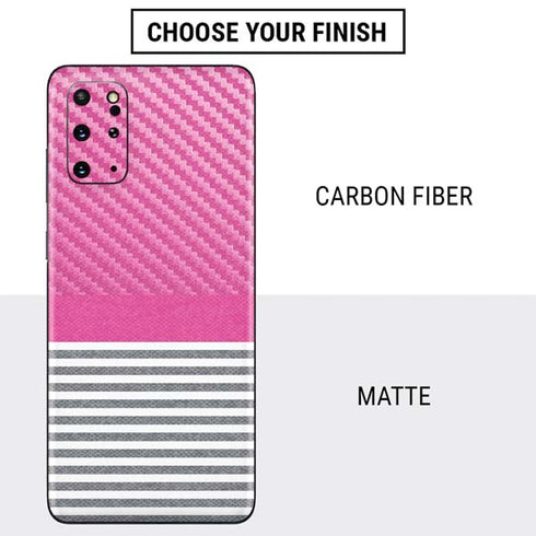 Pink and Grey Stripes Galaxy S20 Plus Skin