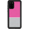 Pink and Grey Stripes Galaxy S20 Plus Waterproof Case