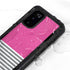 Pink and Grey Stripes Galaxy S20 Waterproof Case