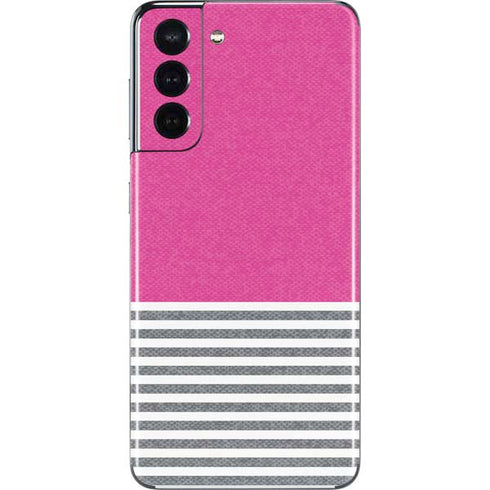 Pink and Grey Stripes Galaxy S21 5G Skin