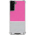 Pink and Grey Stripes Galaxy S21 Plus 5G Clear Case