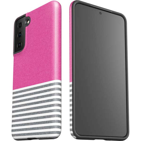 Pink and Grey Stripes Galaxy S21 Plus 5G Pro Case