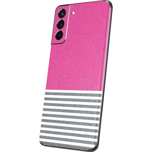 Pink and Grey Stripes Galaxy S21 Plus 5G Skin