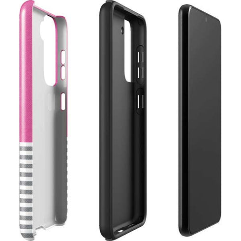 Pink and Grey Stripes Galaxy S22 Plus Pro Case