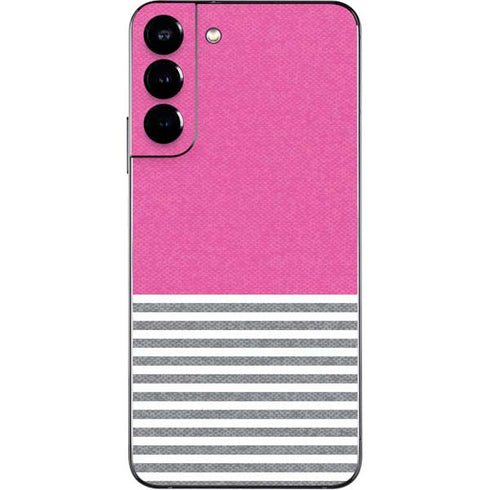 Pink and Grey Stripes Galaxy S22 Plus Skin