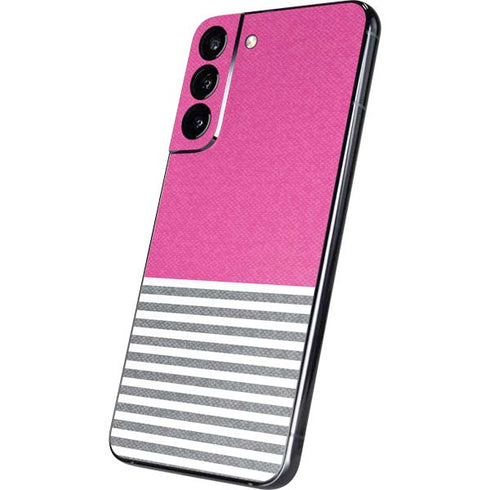 Pink and Grey Stripes Galaxy S22 Plus Skin