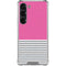 Pink and Grey Stripes Galaxy S23 Clear Case