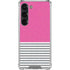 Pink and Grey Stripes Galaxy S23 Clear Case