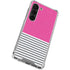 Pink and Grey Stripes Galaxy S23 Clear Case