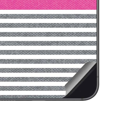 Pink and Grey Stripes Galaxy S23 FE Skin