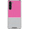 Pink and Grey Stripes Galaxy S23 Plus Clear Case